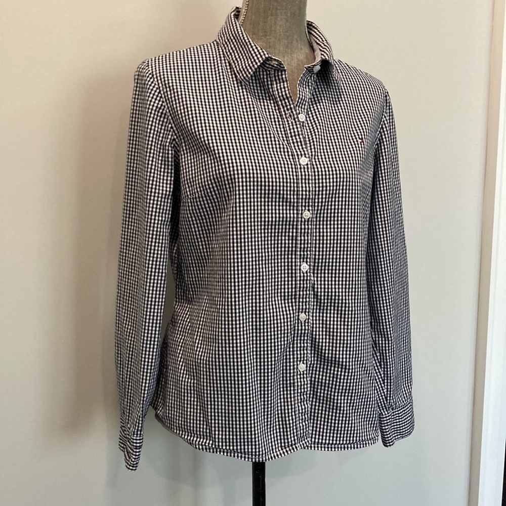 TOMMY Hilfiger Black Plaid  Button Down Shirt Large​​​ - Picture 4 of 13